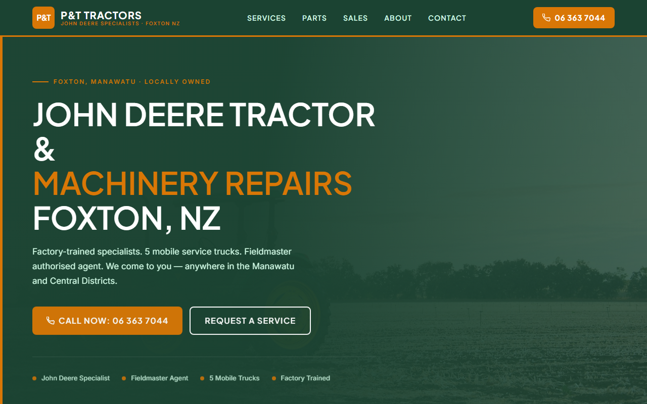 P&T Tractors website